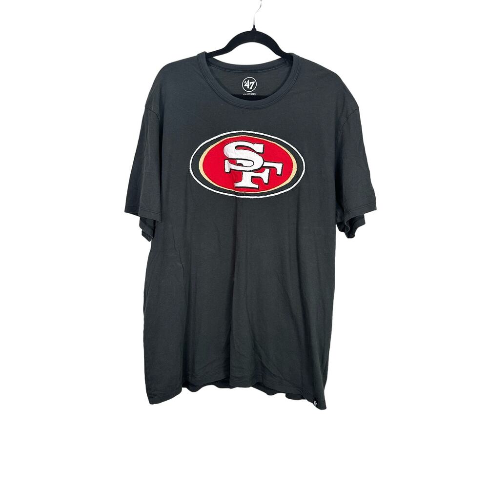 San Francisco 49ers ‘47 Brand Men’s NFL Football Jet Black Logo Shirt size XXL
